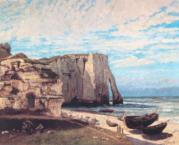 古斯塔夫 庫爾貝 The Cliff at Etretat After the Storm